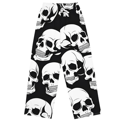 "Skulls All-over print" unisex wide-leg pants PanT WomA