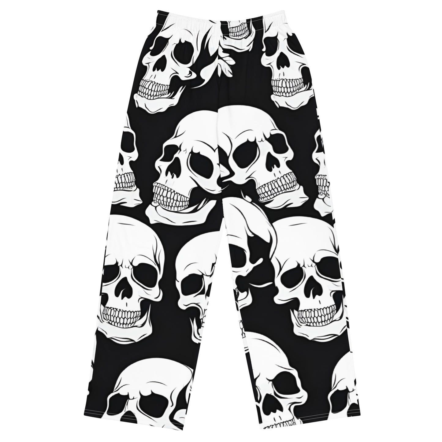 "Skulls All-over print" unisex wide-leg pants PanT WomA