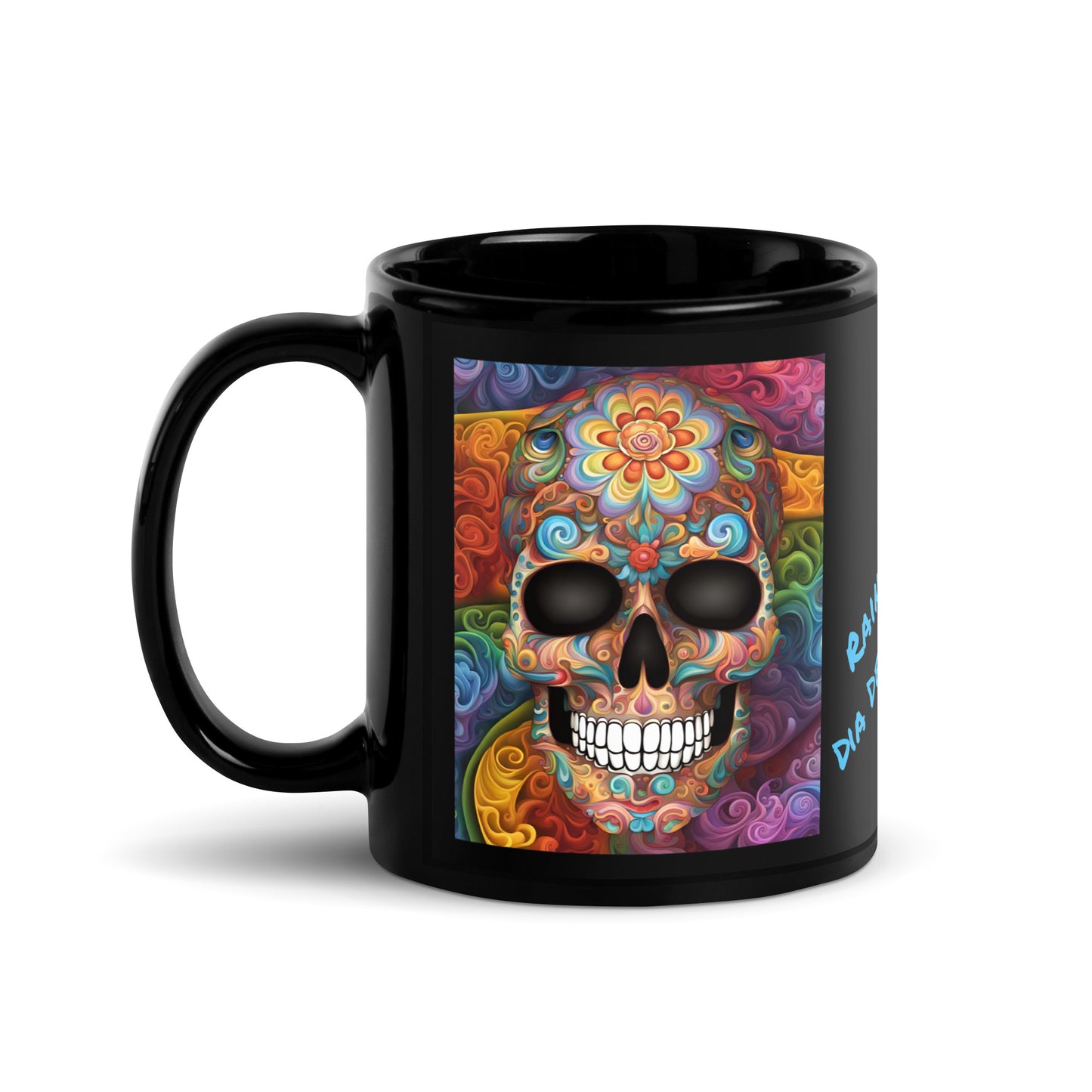 "RainBow Lotus" Black Glossy MugS RaiL