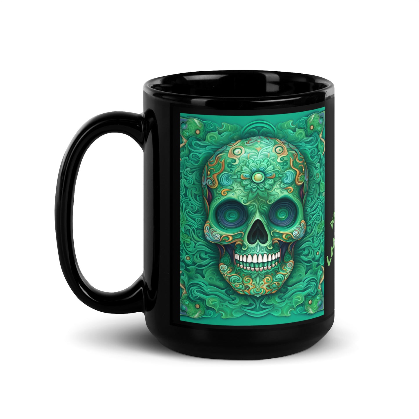 "Look Into The Dead" Black Glossy MugS LinD