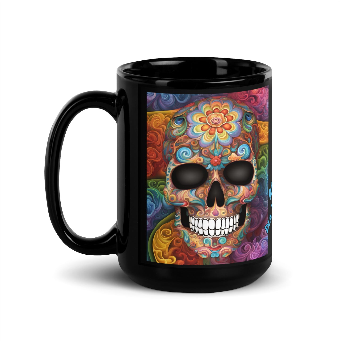 "RainBow Lotus" Black Glossy MugS RaiL