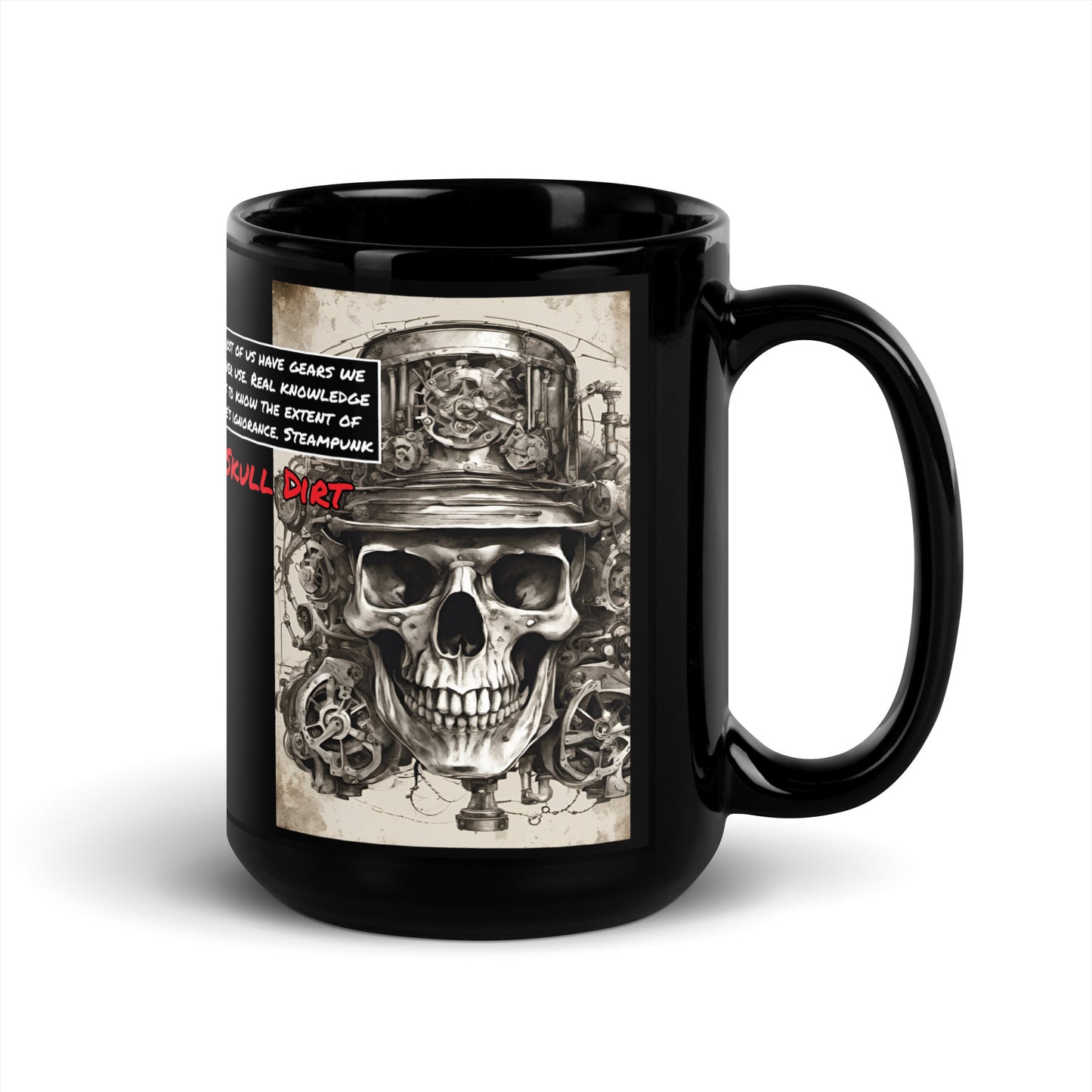 "Gears never Used" Black Glossy Mug GneU MugS