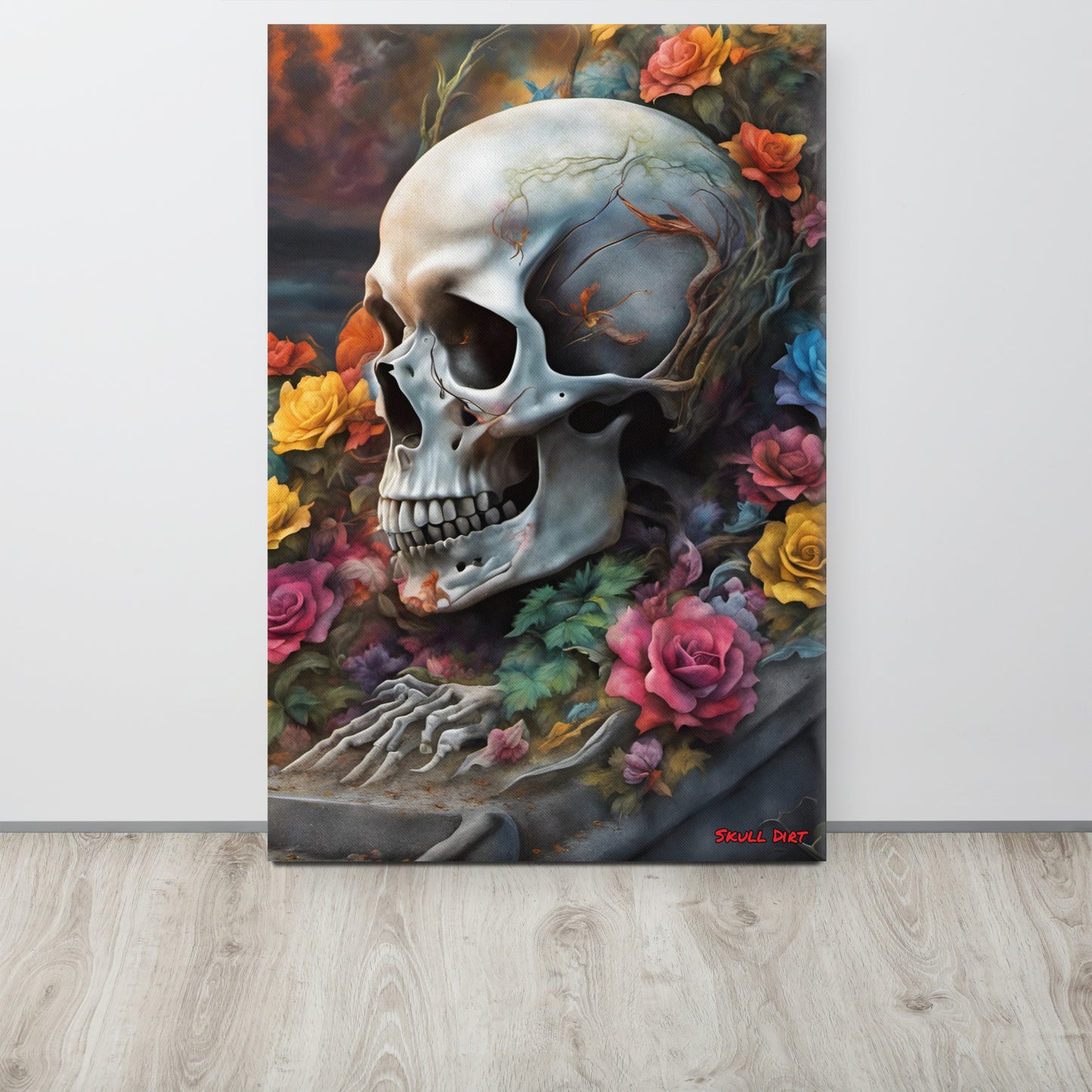 "Skull & Rose" Canvas WalA