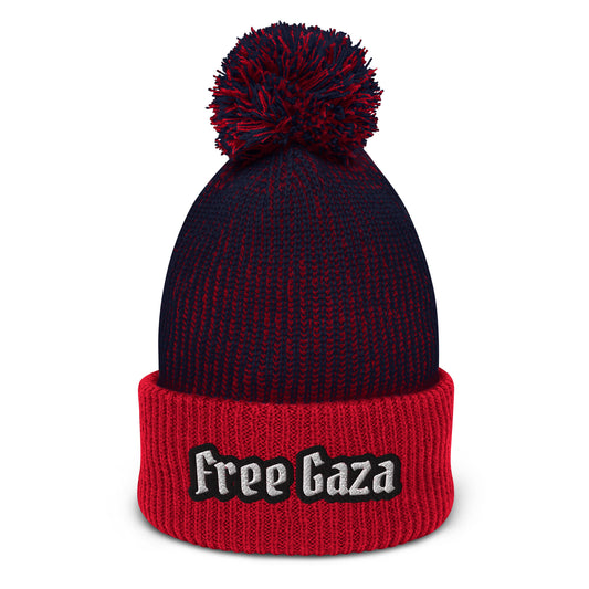 "Free Gaza" Pom-Pom Beanie HatS